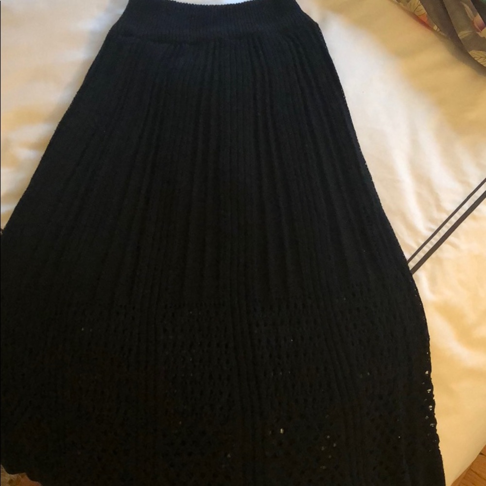 Black Knit Midi Skirt